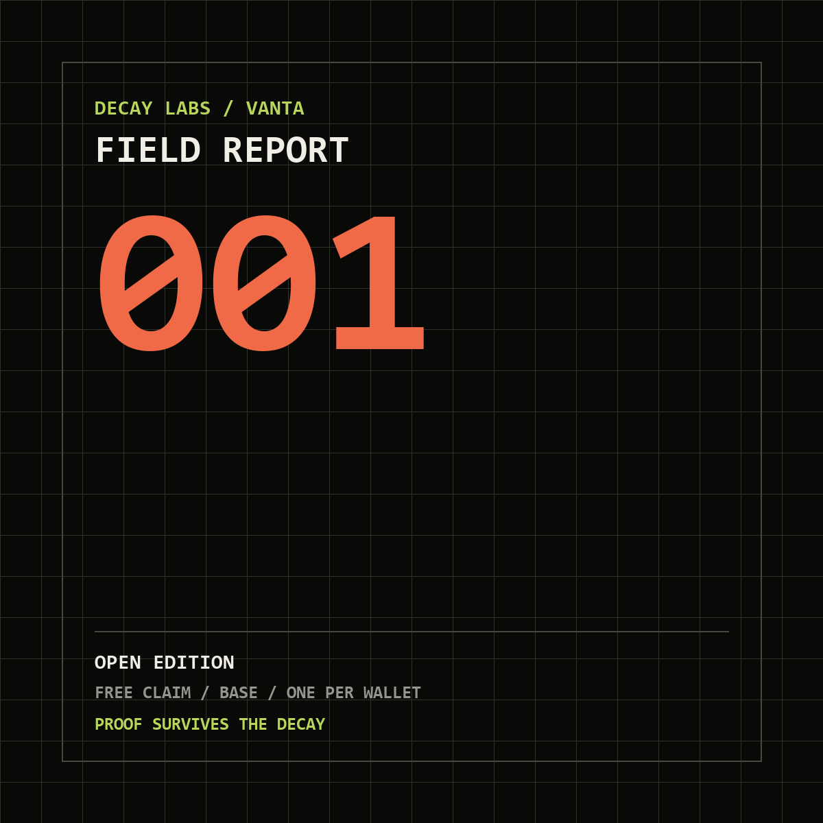 Field Report 001, the free open edition on Base